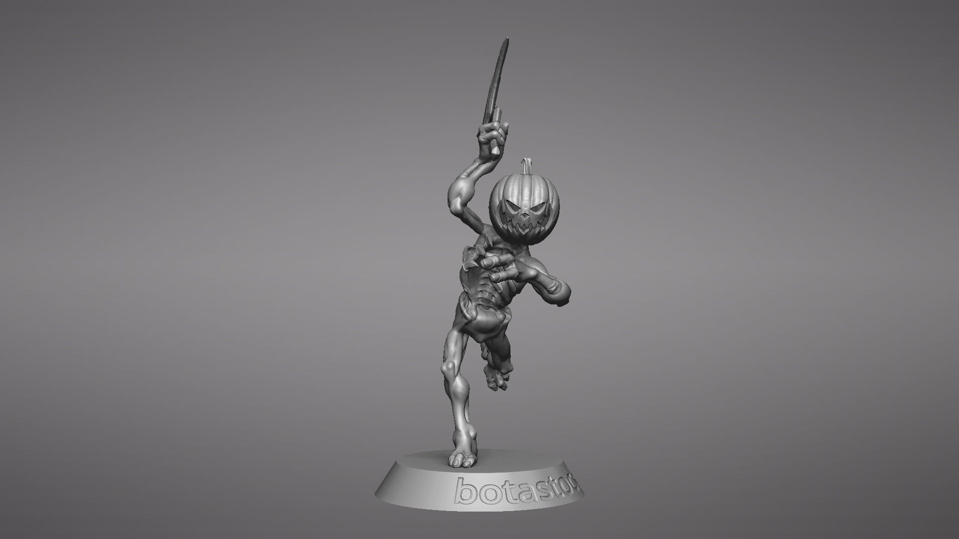 Pumpkin Undead Pose 04 3D print model_34