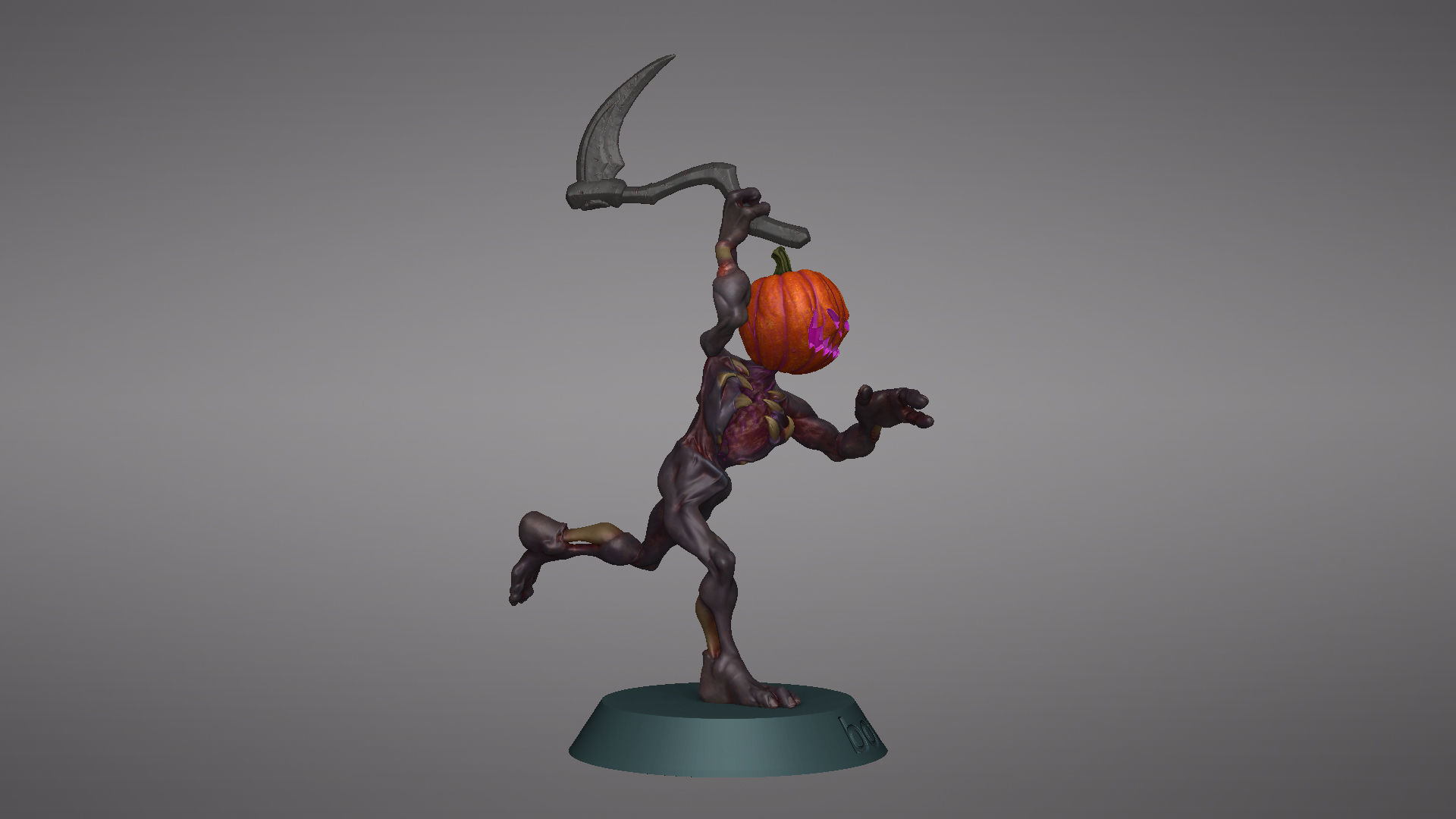 Pumpkin Undead Pose 04 3D print model_31
