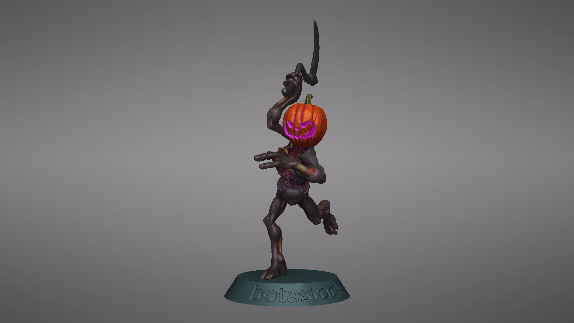 Pumpkin Undead Pose 04 3D print model_19