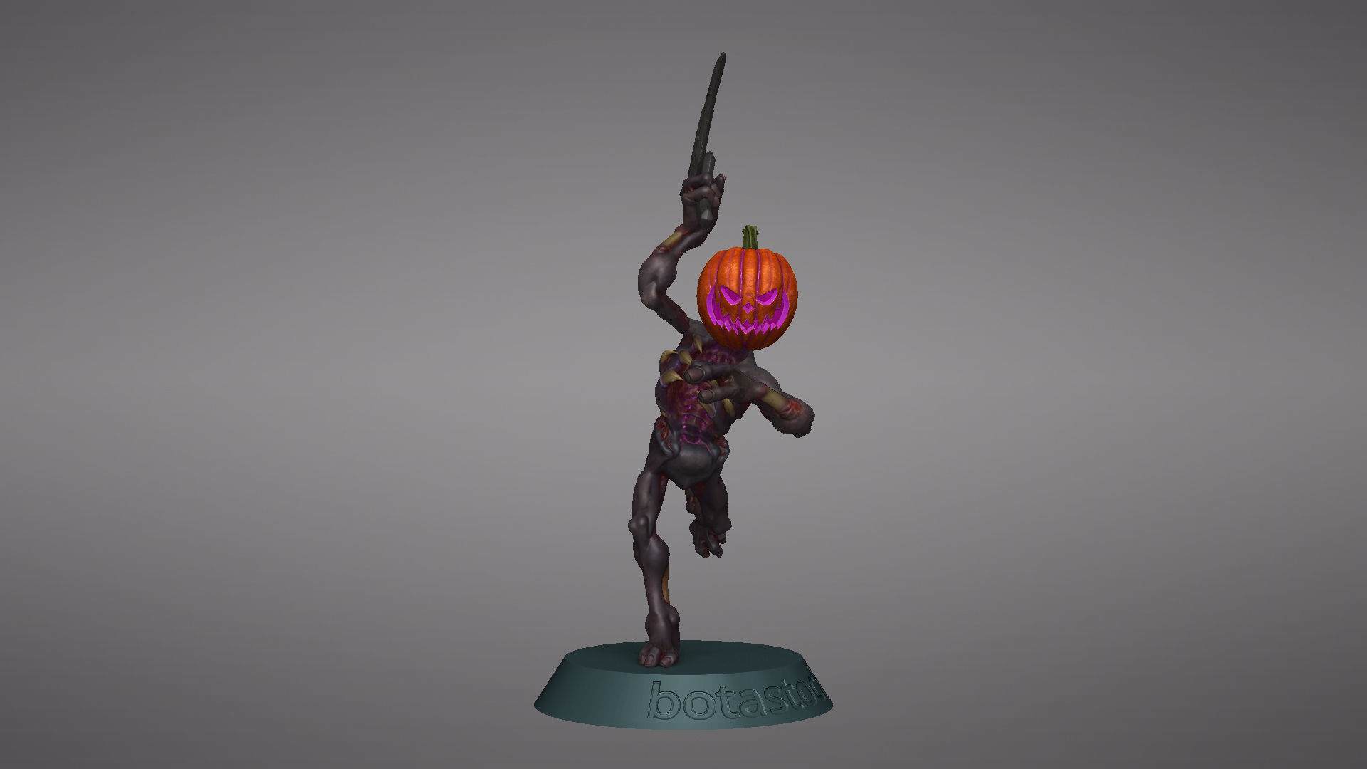 Pumpkin Undead Pose 04 3D print model_18