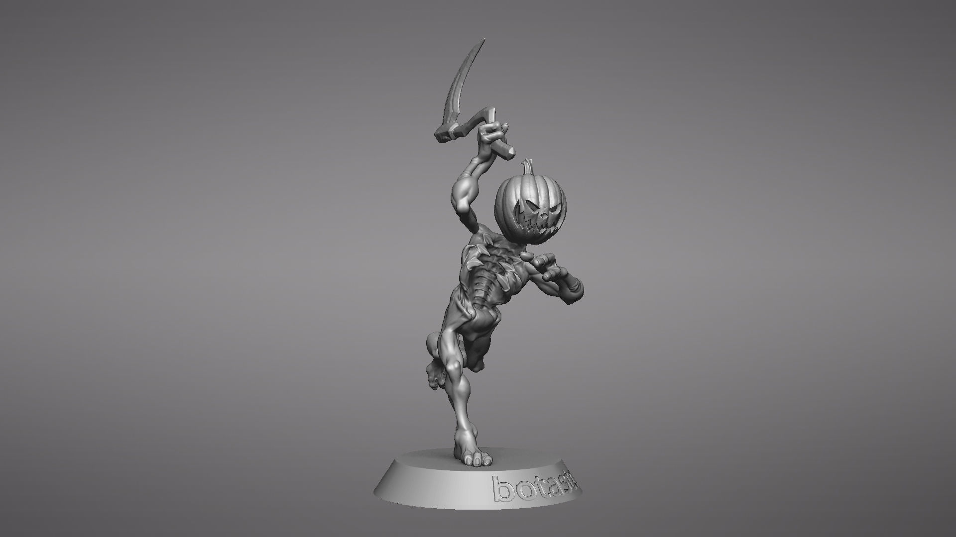 Pumpkin Undead Pose 04 3D print model_49