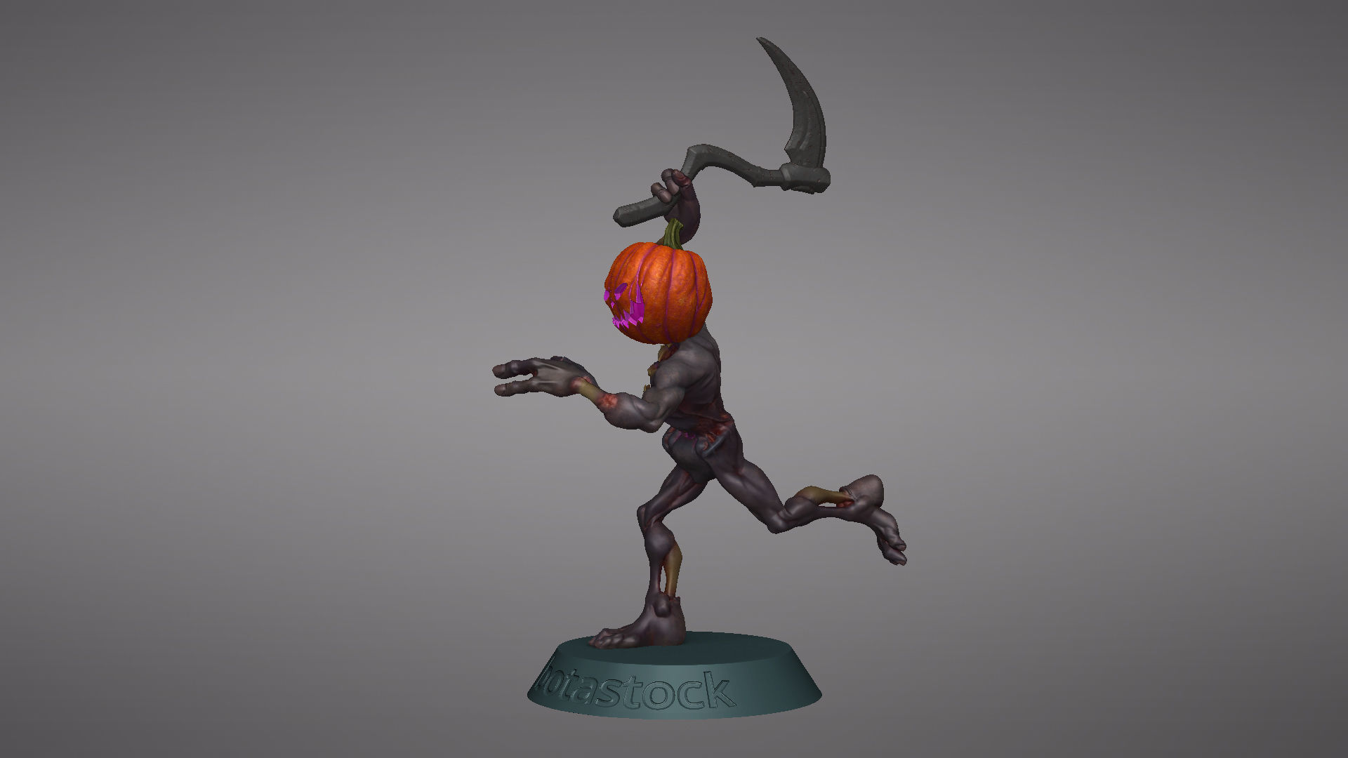 Pumpkin Undead Pose 04 3D print model_21