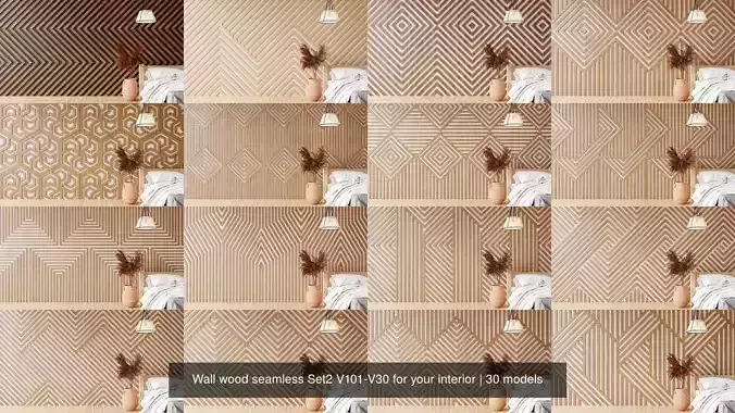 Wall wood seamless Set2 V101-V30 for your interior 3D Model Collection