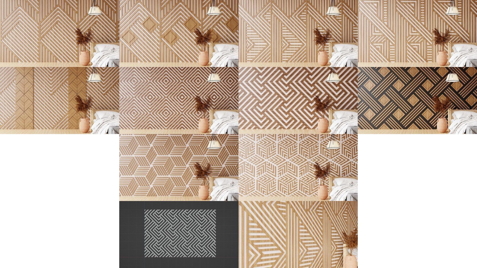 Wall wood seamless Set2 V101-V30 for your interior 3D Model Collection_1