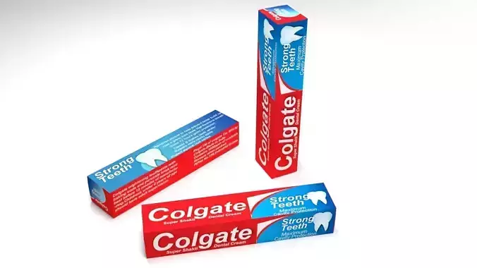 Colgate toothpaste Low-poly 3D model