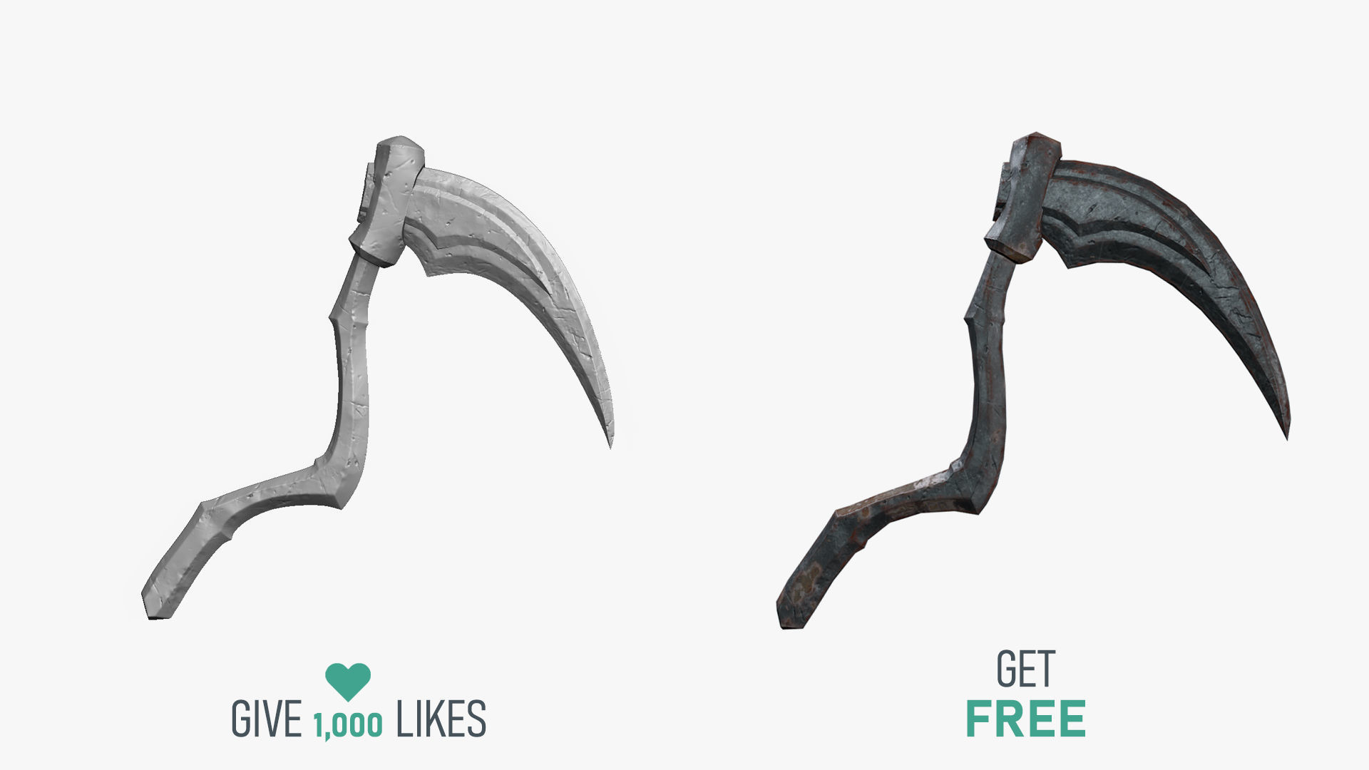 Weapon Scythe Level 3 Free 3D model_2
