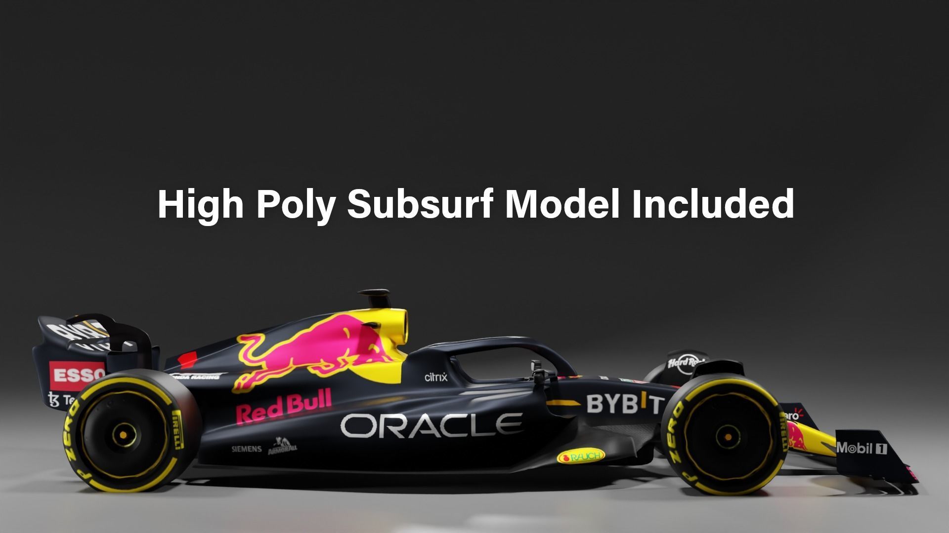 Formula 1 Red Bull Max Verstappen Low Poly and High Poly RB18 Low-poly 3D model_3