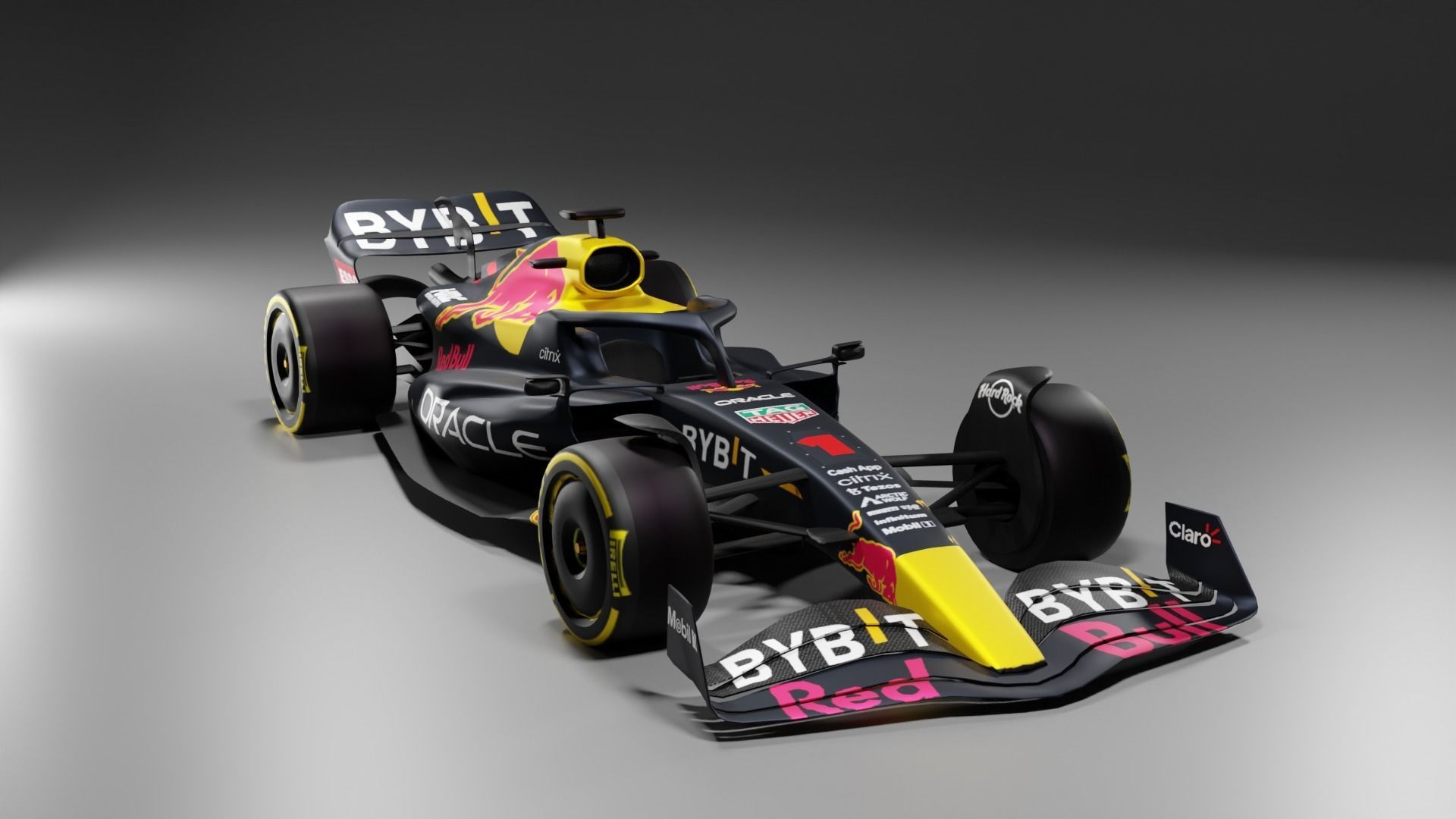 Formula 1 Red Bull Max Verstappen Low Poly and High Poly RB18 Low-poly 3D model_1