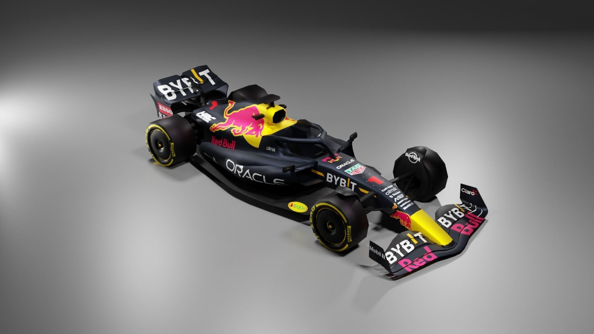 Formula 1 Red Bull Max Verstappen Low Poly and High Poly RB18 Low-poly 3D model_5