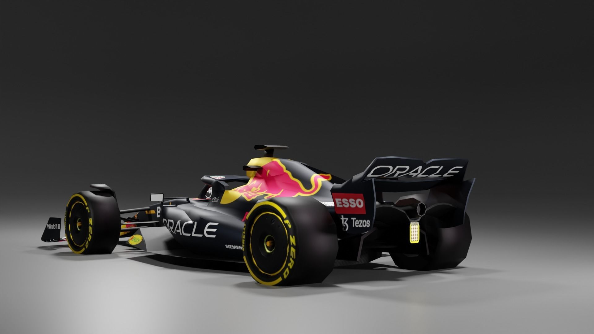 Formula 1 Red Bull Max Verstappen Low Poly and High Poly RB18 Low-poly 3D model_7