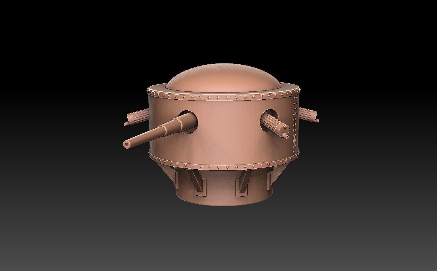 Tsar Tank Turret 3D print model_3