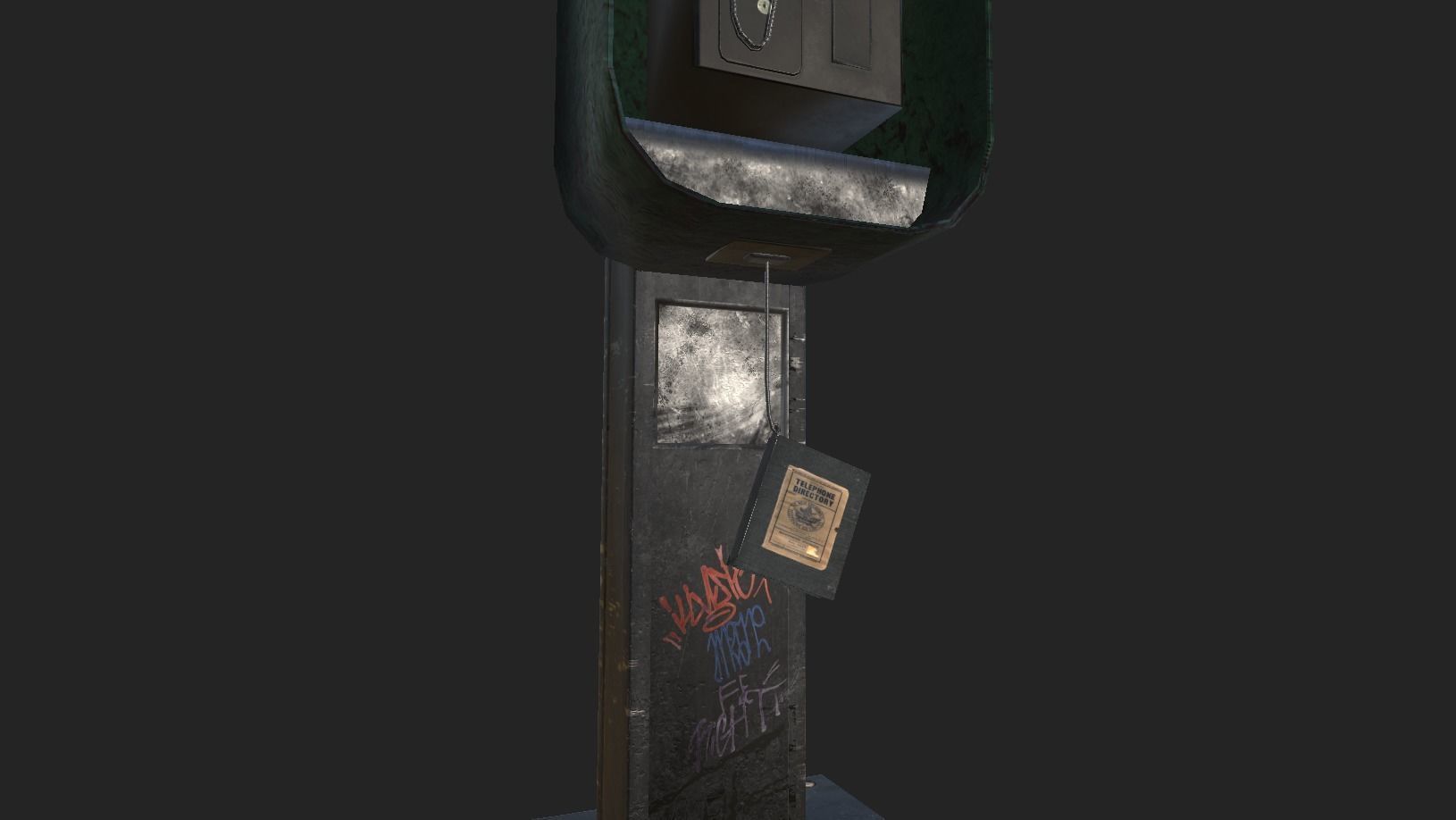 PayPhone pay phone on pole 3D model_3