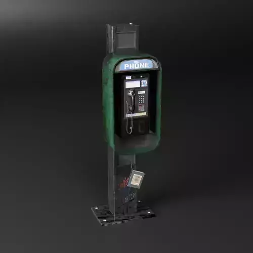 PayPhone pay phone on pole 3D model PayPhone pay phone on pole 3D model