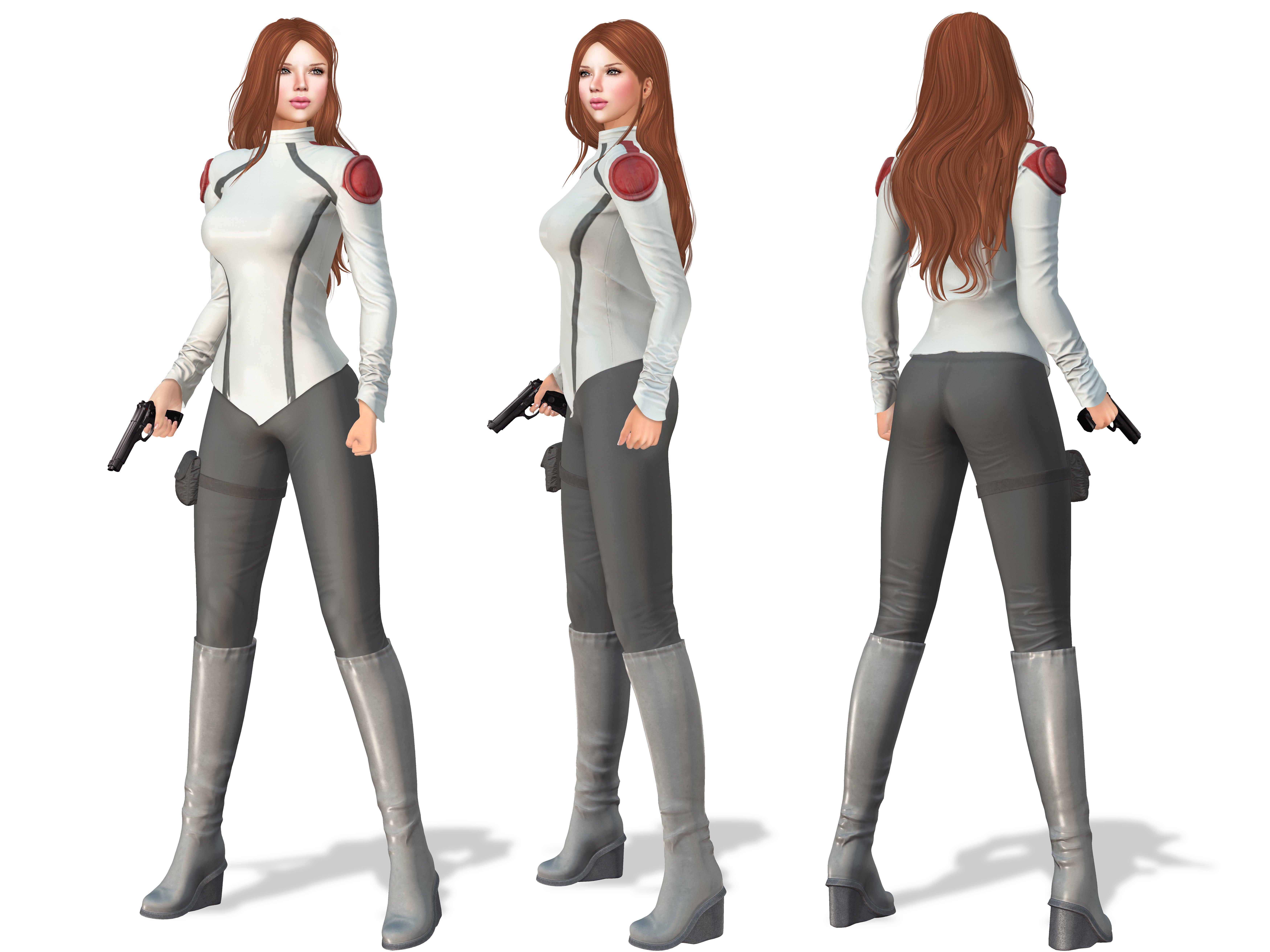 Futuristic Spaceship Full Uniform Low-poly 3D model_2