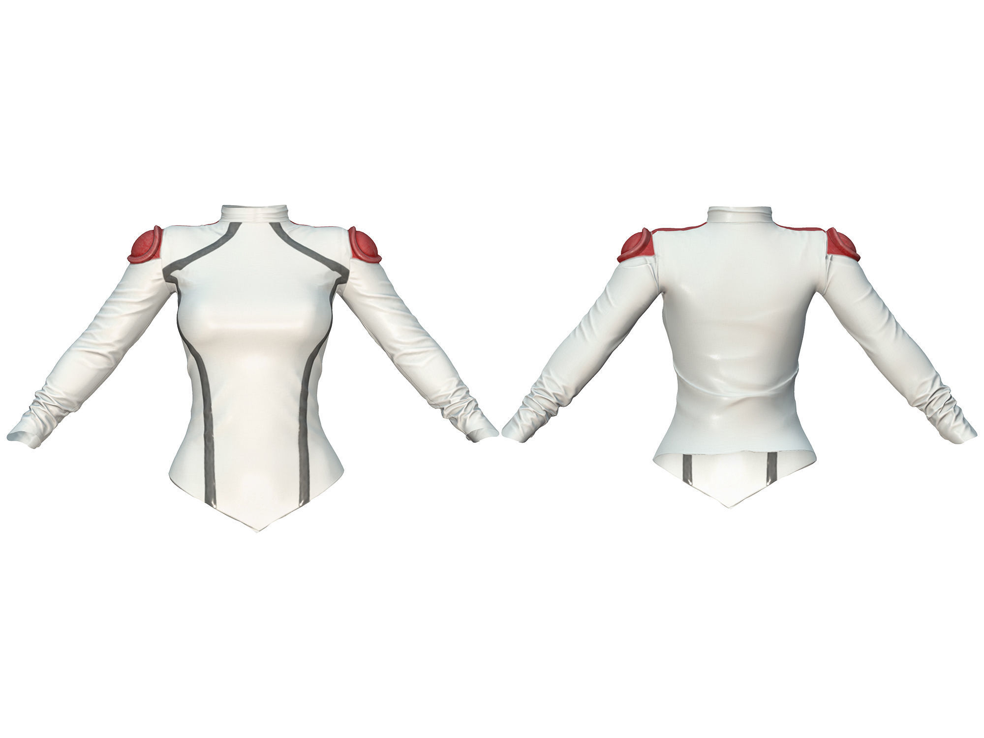 Futuristic Spaceship Full Uniform Low-poly 3D model_3