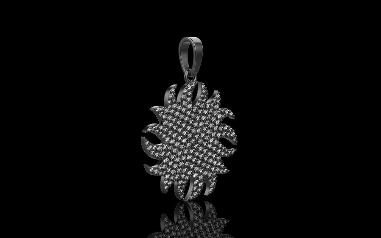 sun pendant with gems  model  273 3D print model_19