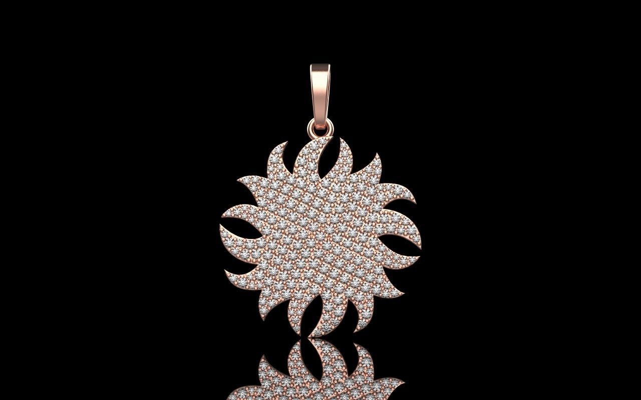 sun pendant with gems  model  273 3D print model_13