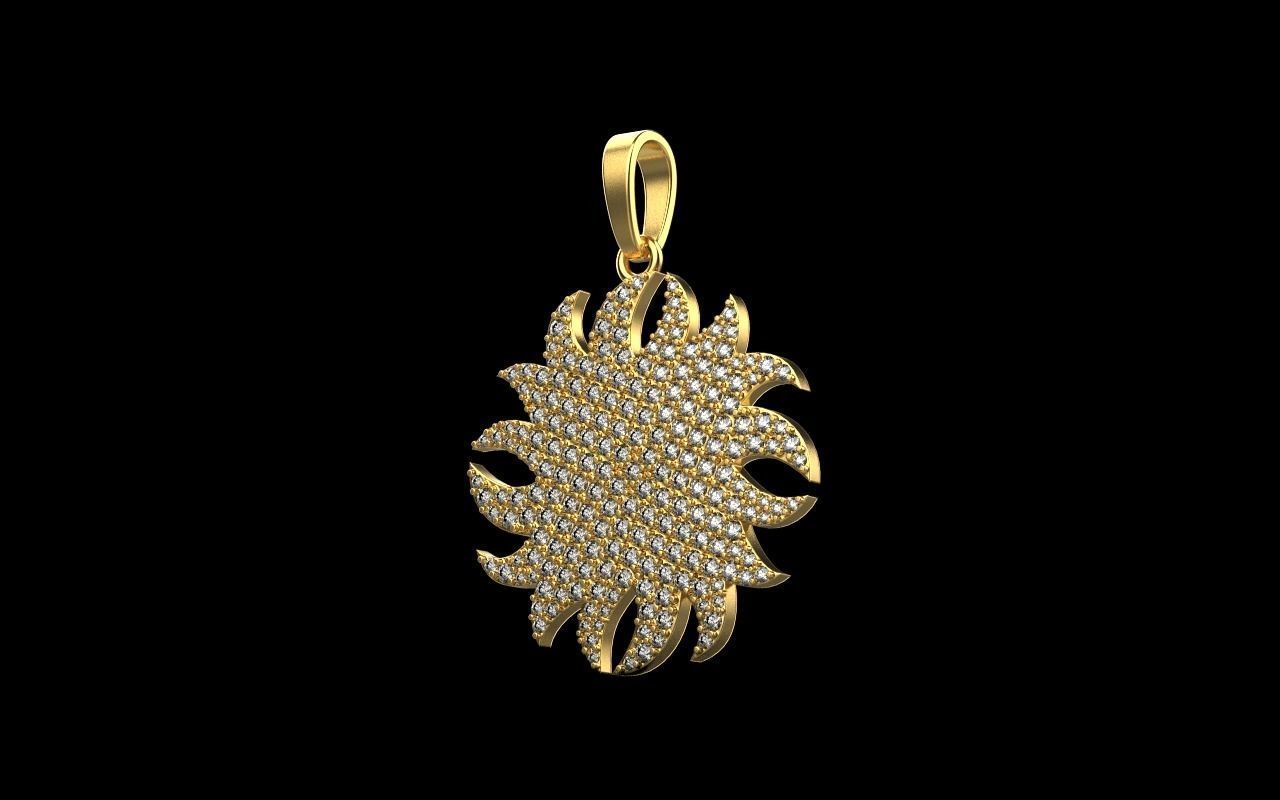 sun pendant with gems  model  273 3D print model_30
