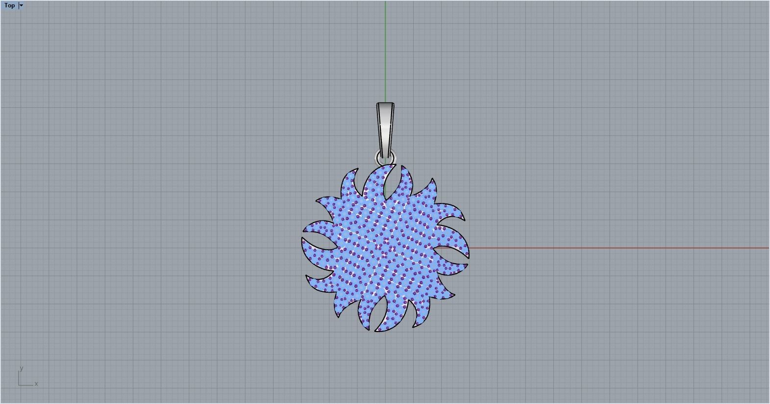 sun pendant with gems  model  273 3D print model_7