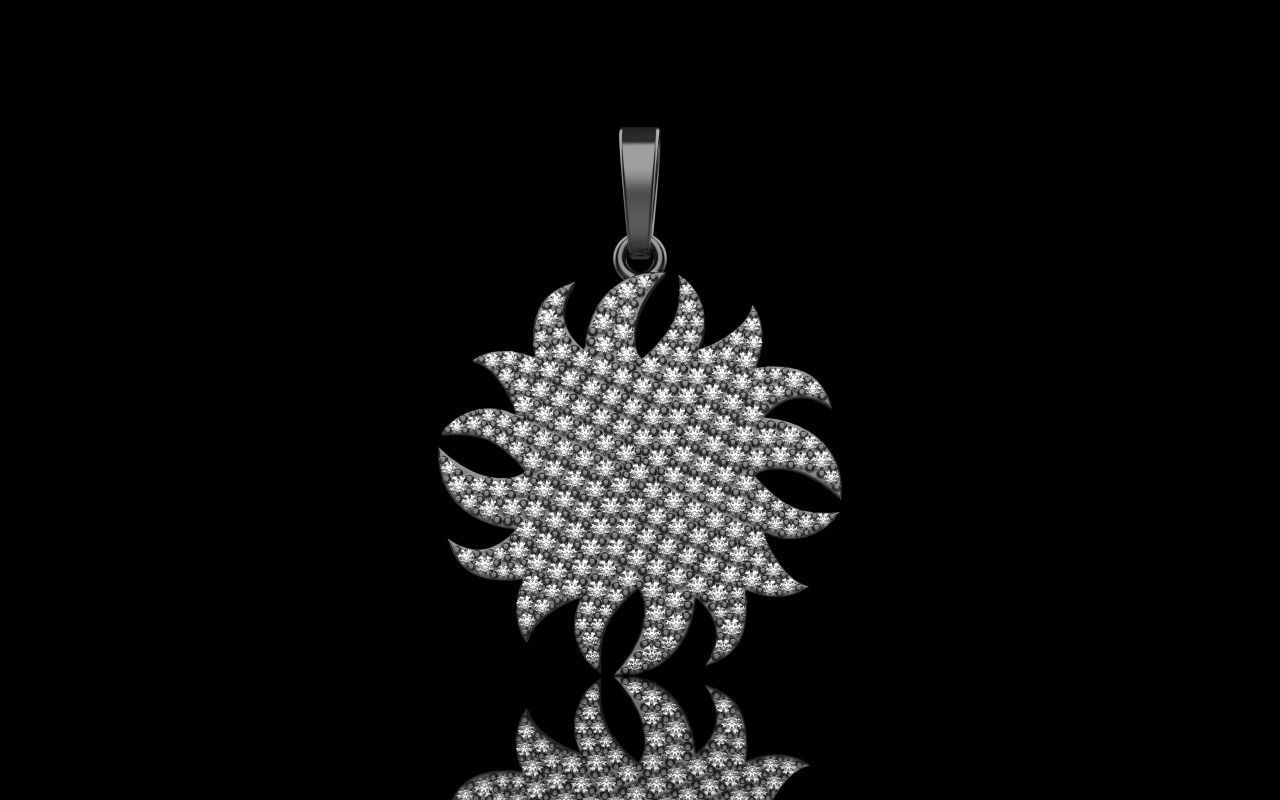 sun pendant with gems  model  273 3D print model_15