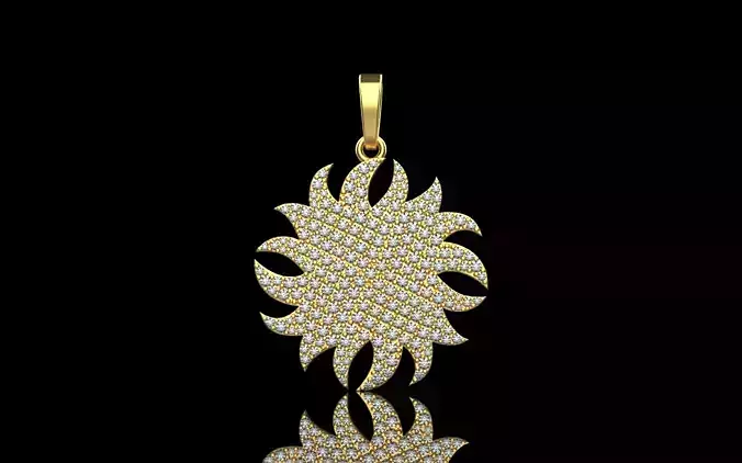 sun pendant with gems  model  273