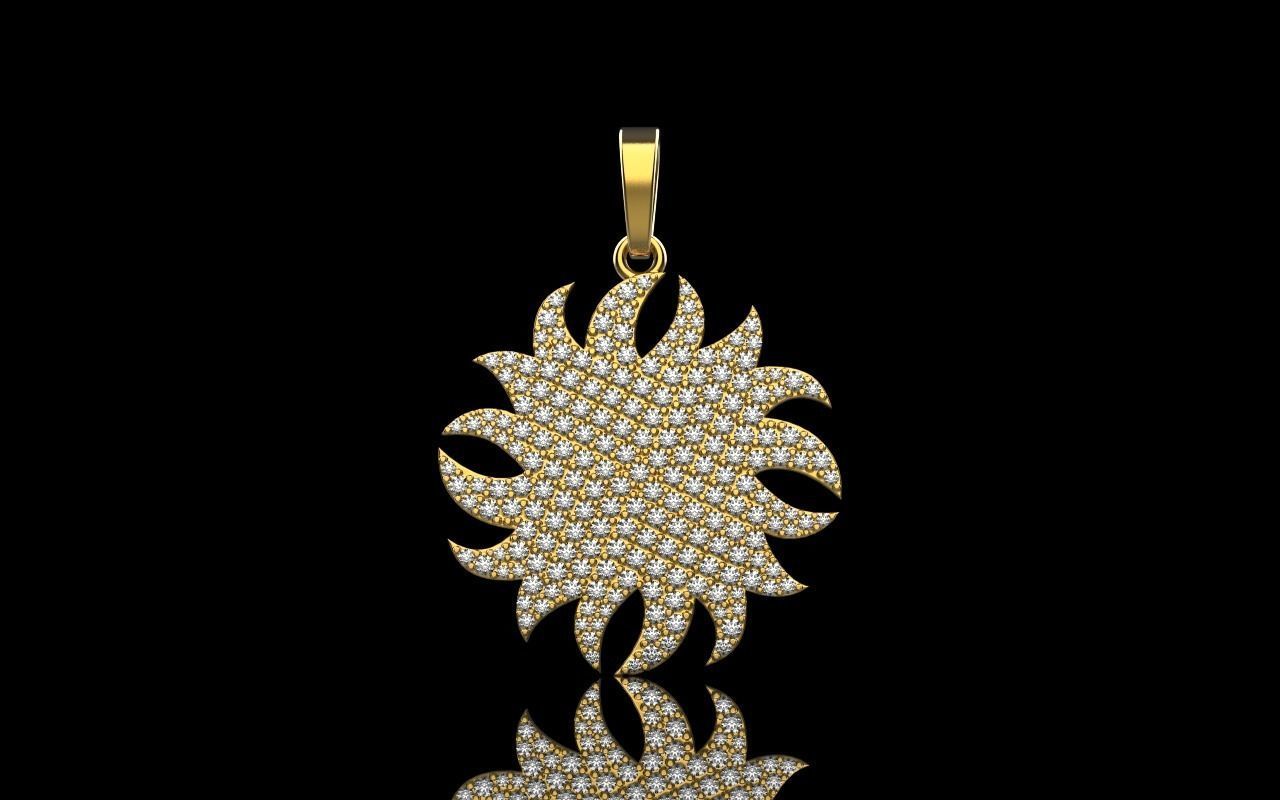 sun pendant with gems  model  273 3D print model_17