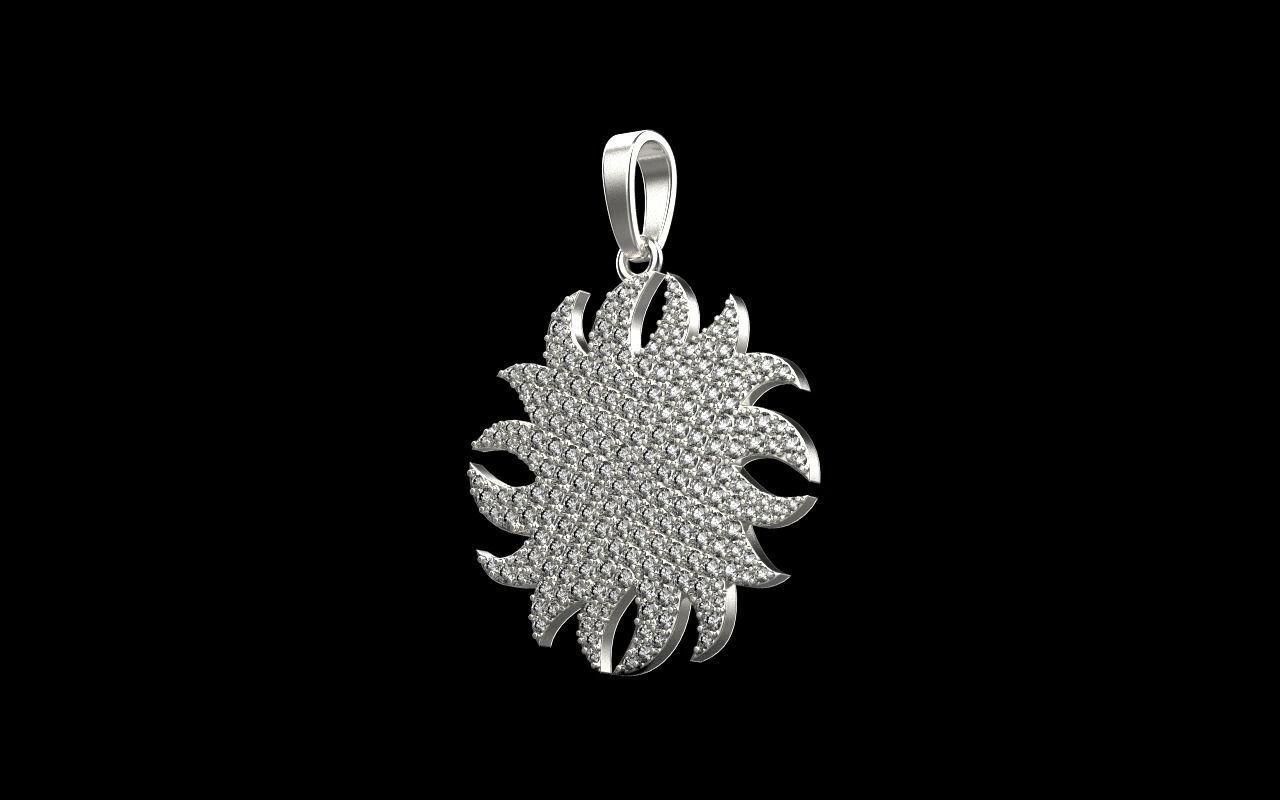 sun pendant with gems  model  273 3D print model_29