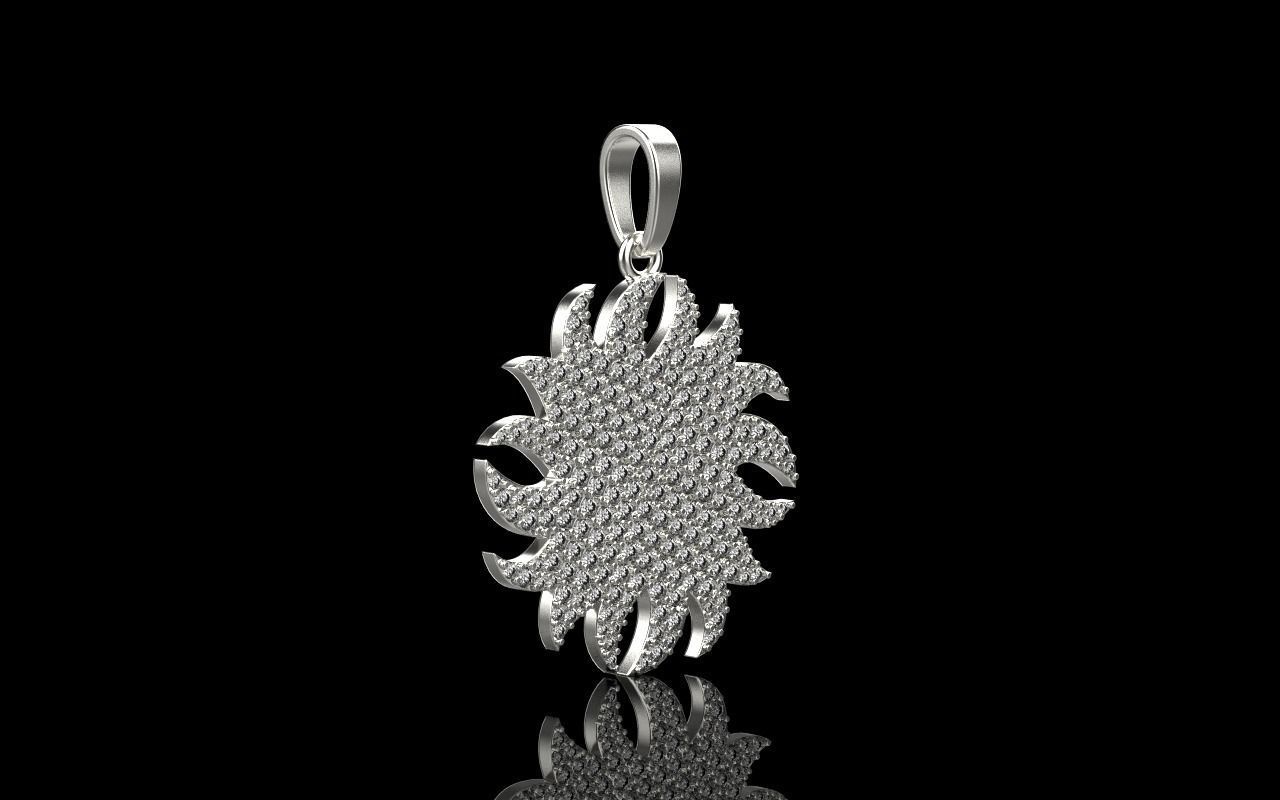 sun pendant with gems  model  273 3D print model_18