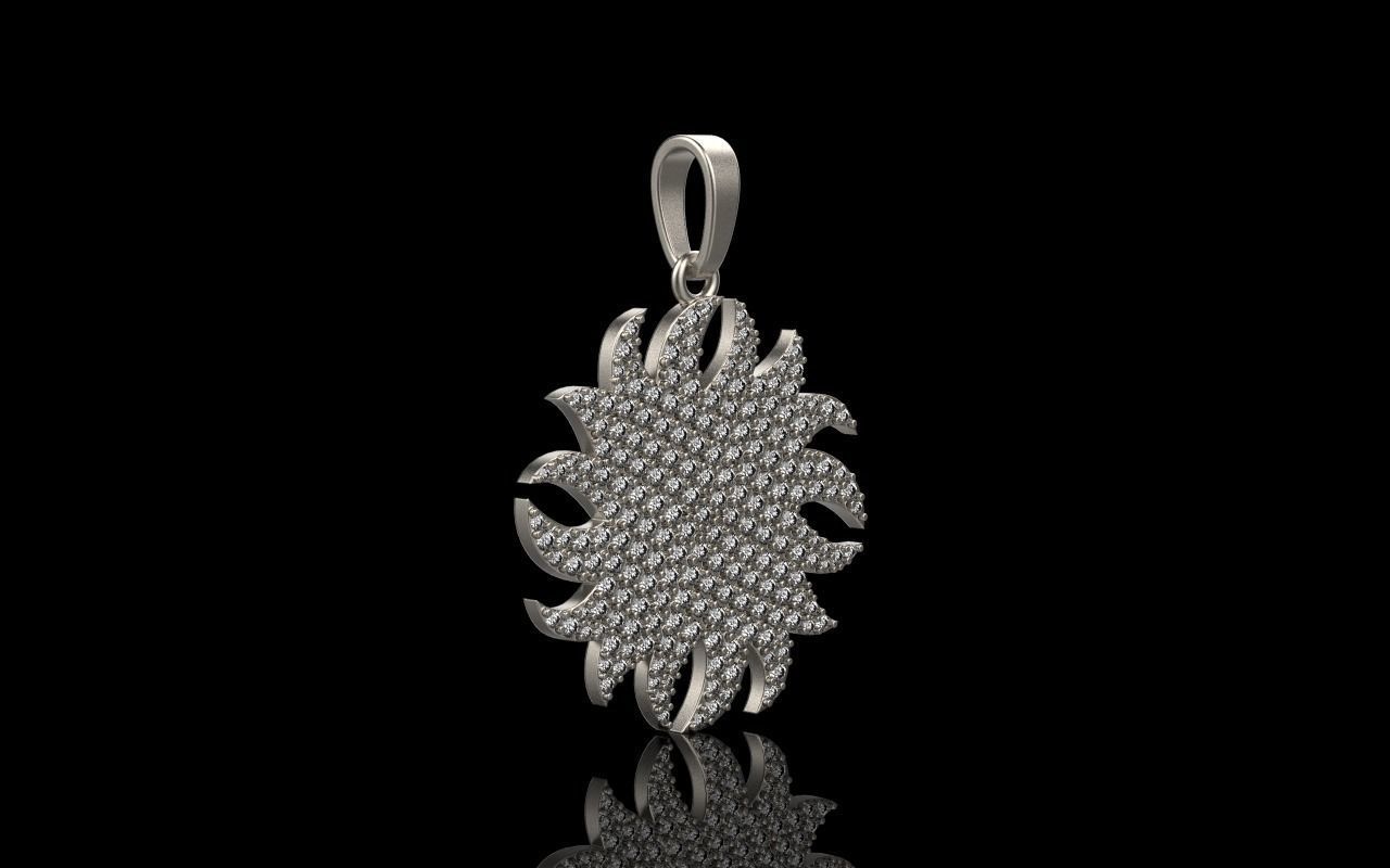 sun pendant with gems  model  273 3D print model_21