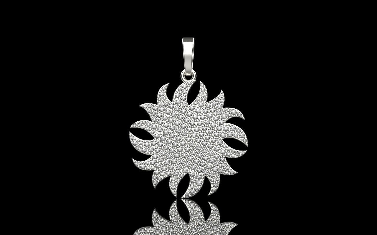 sun pendant with gems  model  273 3D print model_16