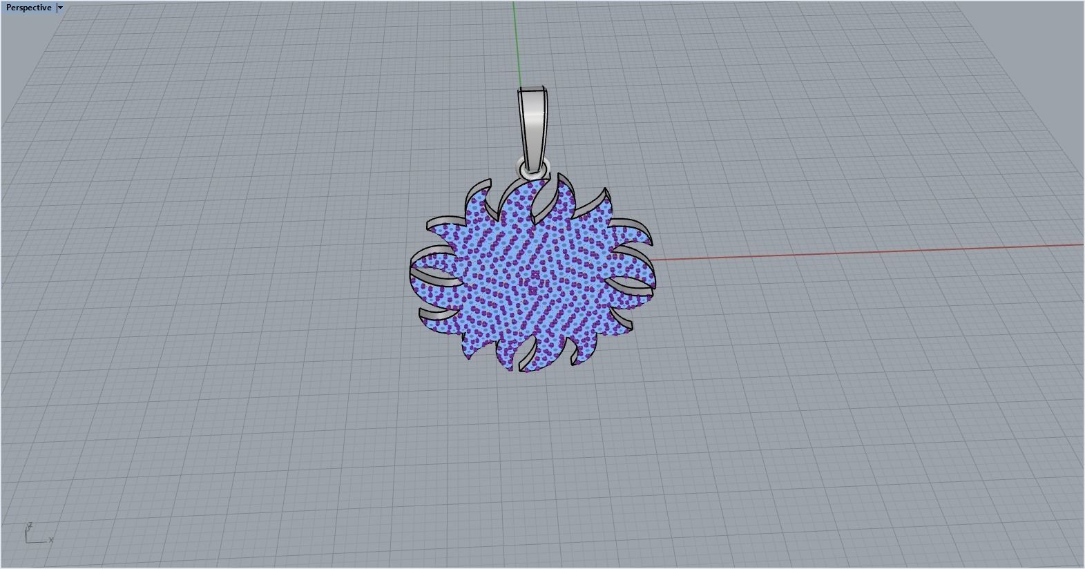 sun pendant with gems  model  273 3D print model_11