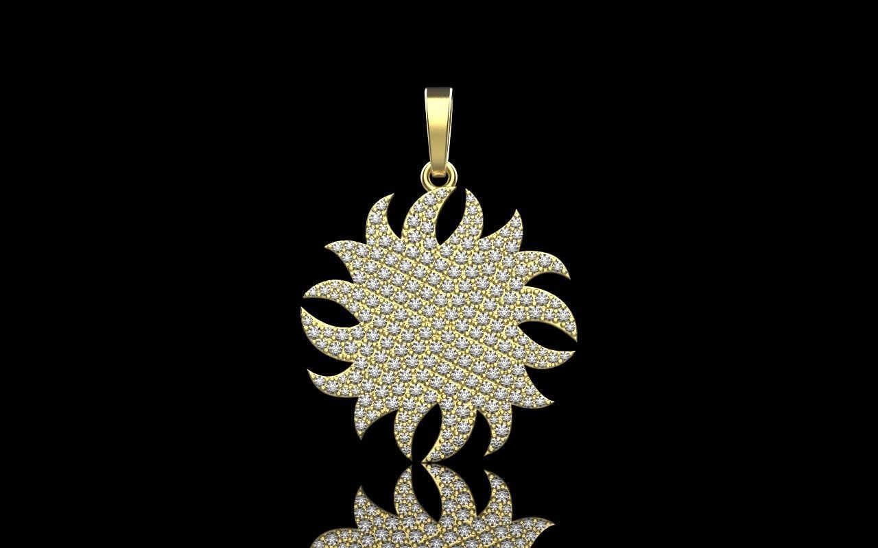 sun pendant with gems  model  273 3D print model_12