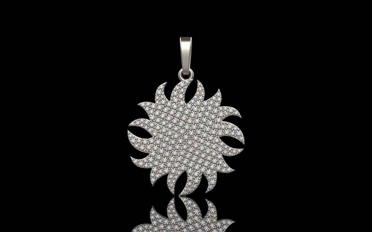 sun pendant with gems  model  273 3D print model_14