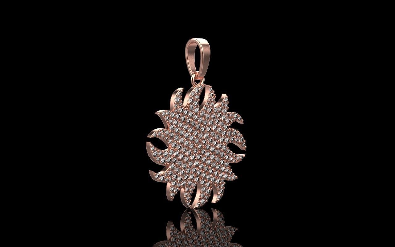 sun pendant with gems  model  273 3D print model_20