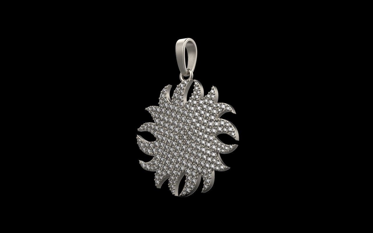 sun pendant with gems  model  273 3D print model_26