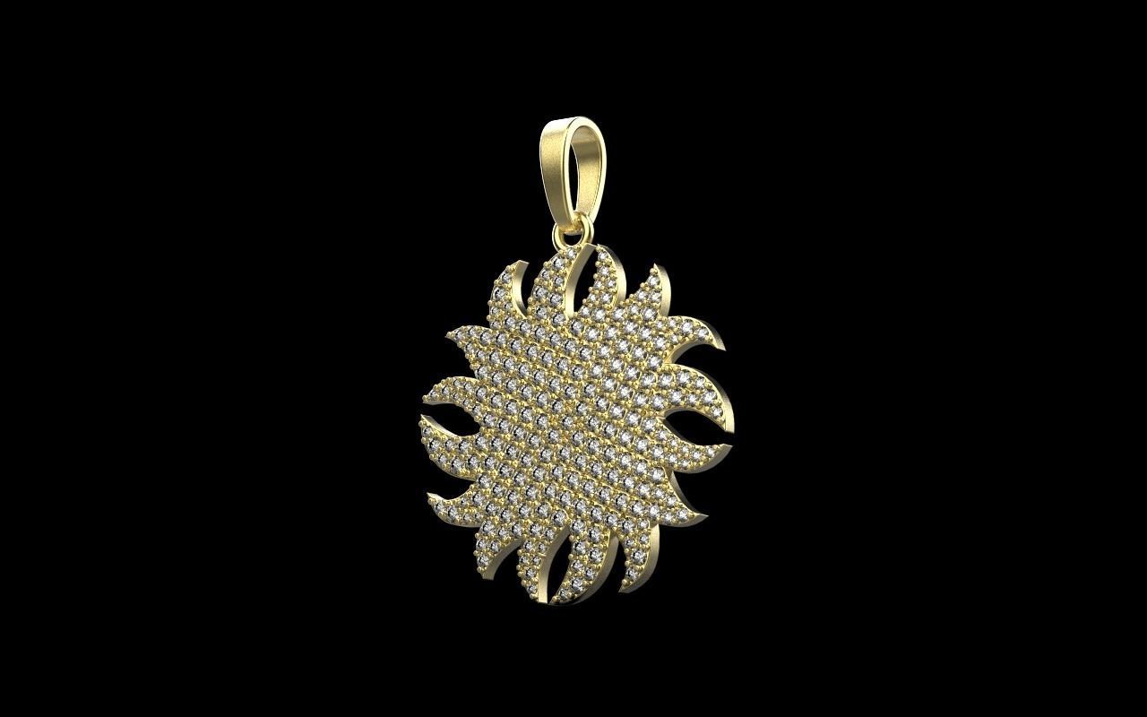 sun pendant with gems  model  273 3D print model_25