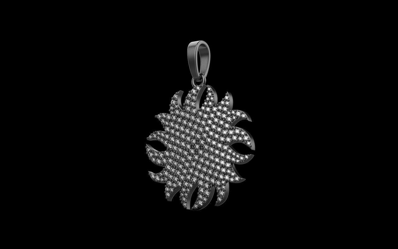 sun pendant with gems  model  273 3D print model_28