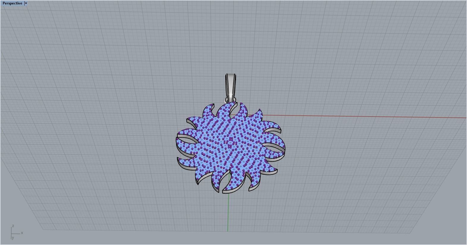 sun pendant with gems  model  273 3D print model_10