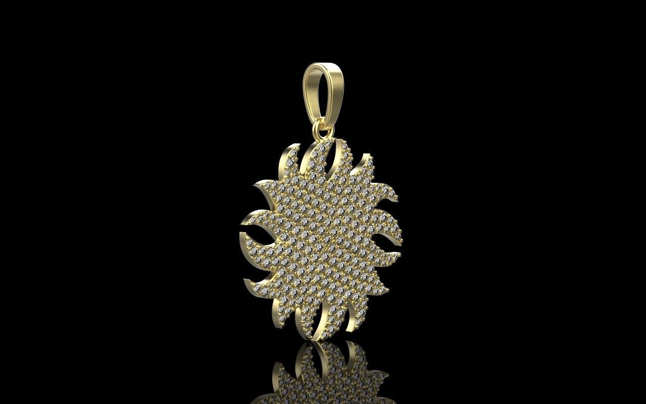 sun pendant with gems  model  273 3D print model_22