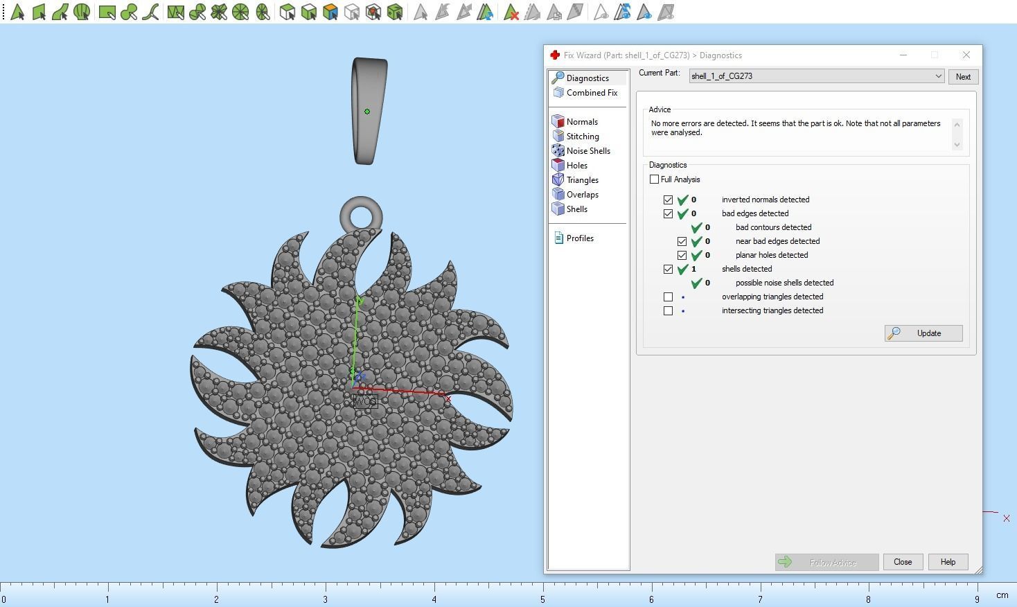 sun pendant with gems  model  273 3D print model_3