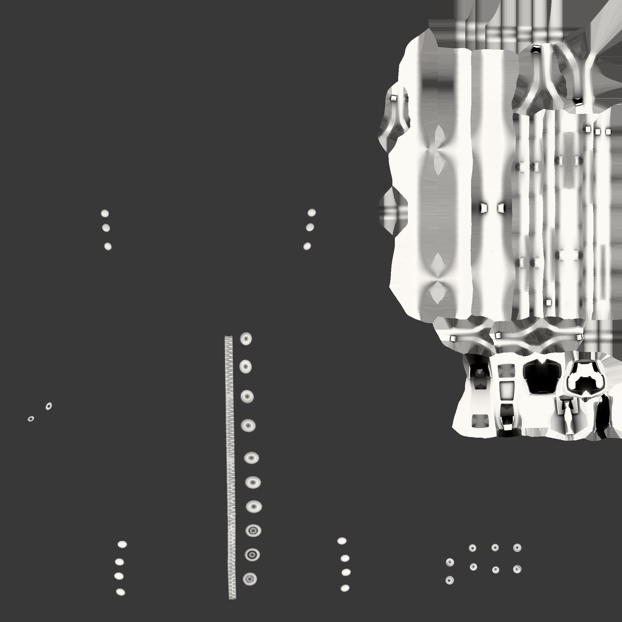 Black Leather Underbust Victorian Corset Top Low-poly 3D model_12