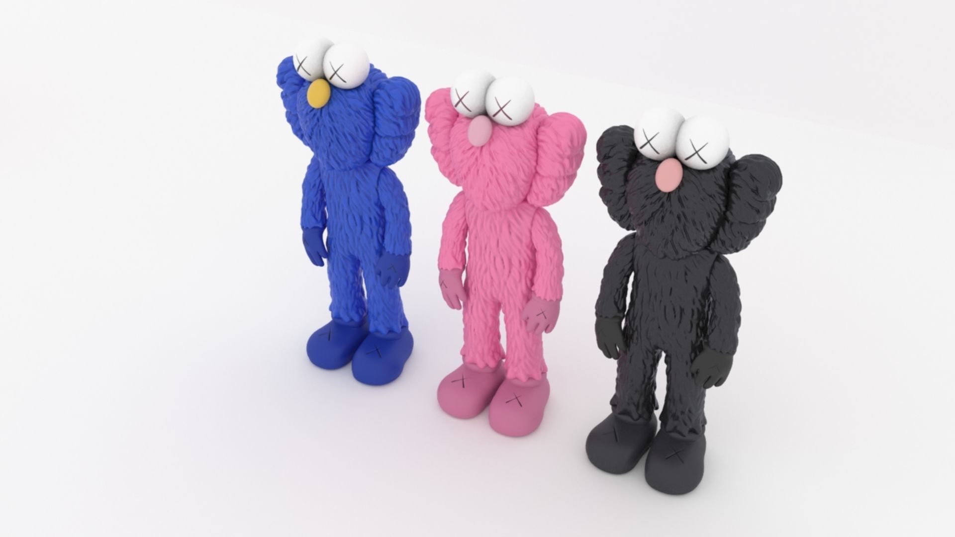 Kaws Best Friend Forever BFF Low-poly Corona Vray 3D model 3D