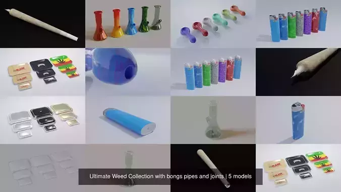 Ultimate Weed Collection with bongs pipes and joints 