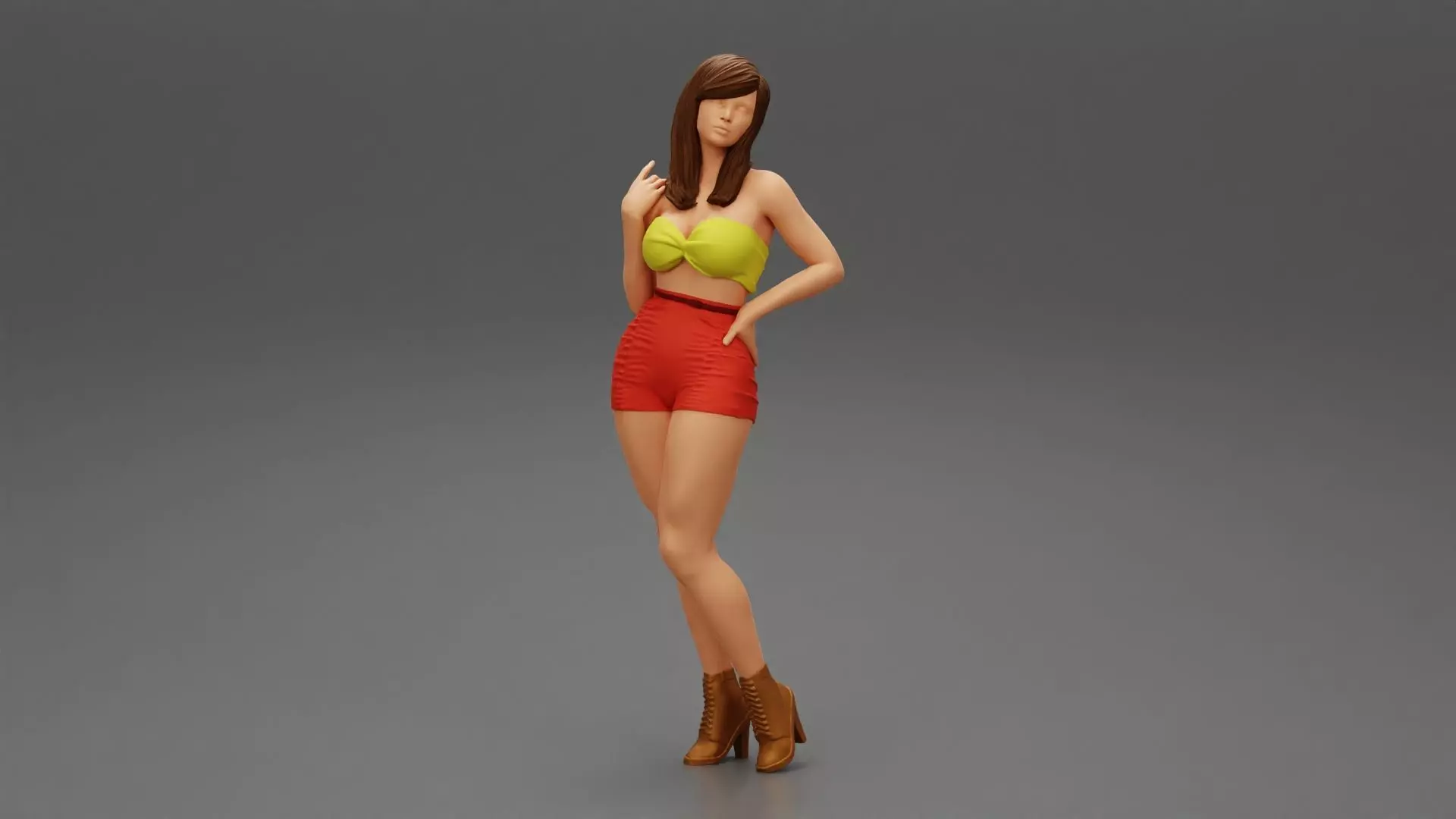 Pretty girl wearing a mini skirt 3D print model