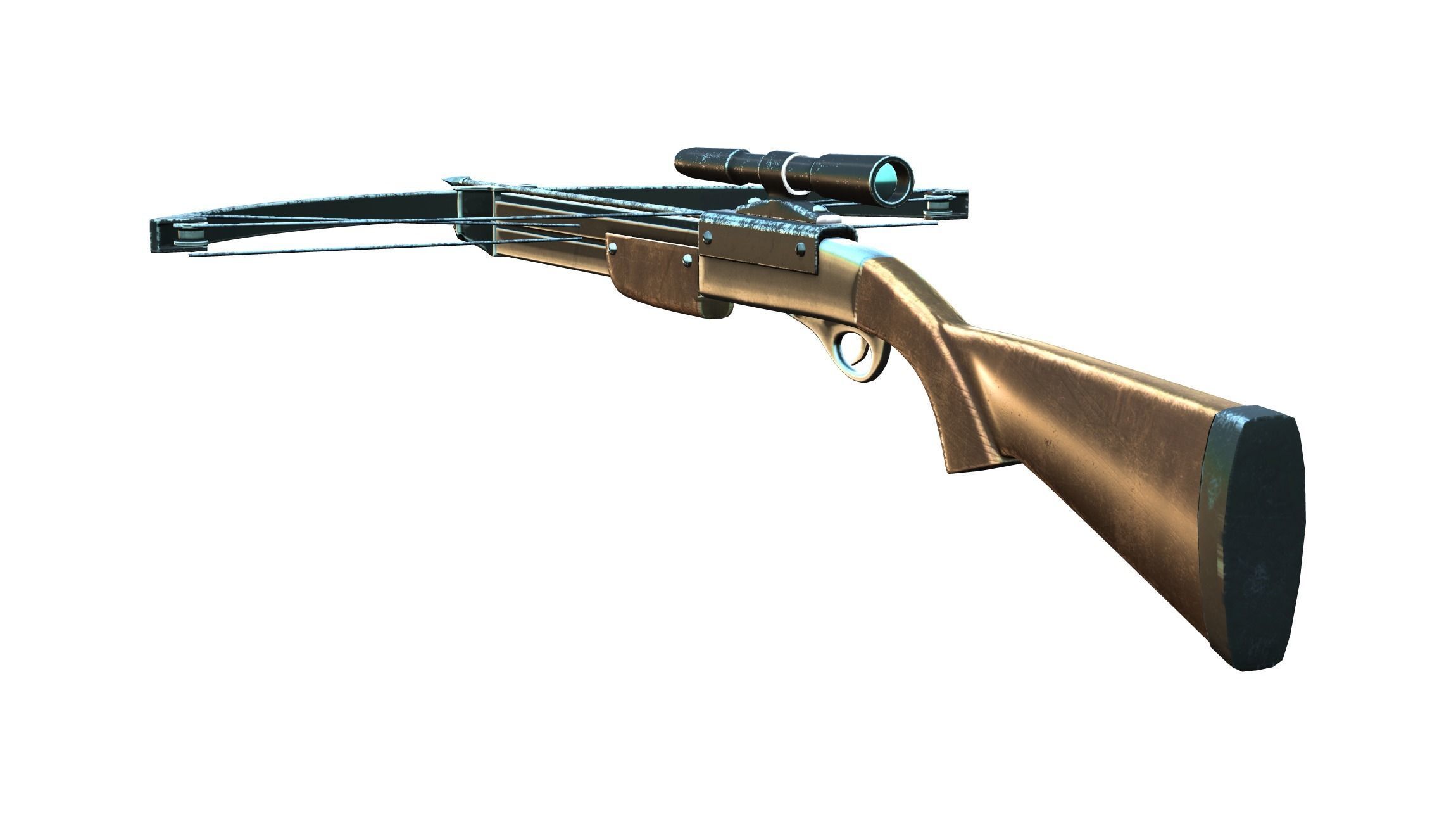 Modern Cross Bow With Binocular Low-poly 3D model_4