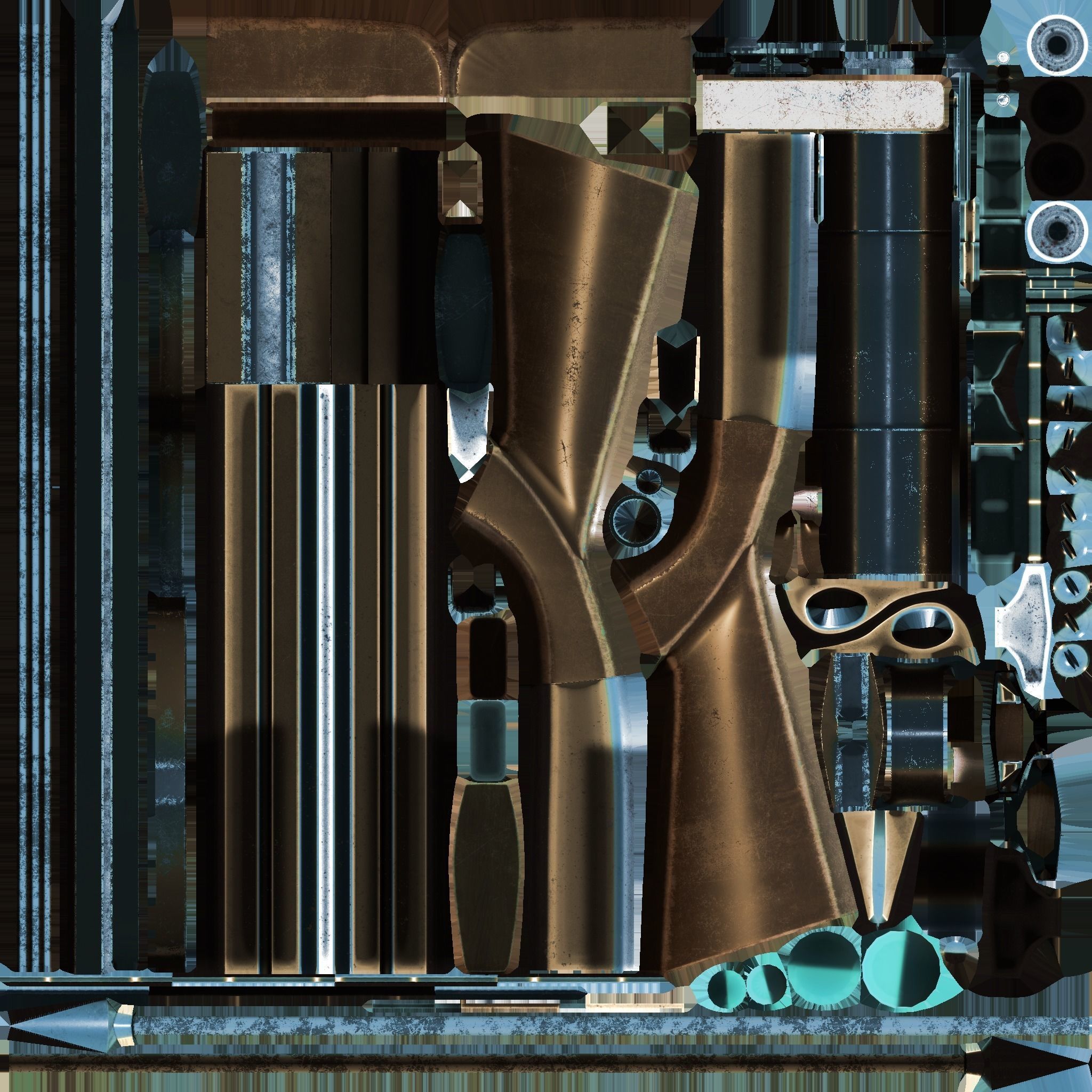 Modern Cross Bow With Binocular Low-poly 3D model_10