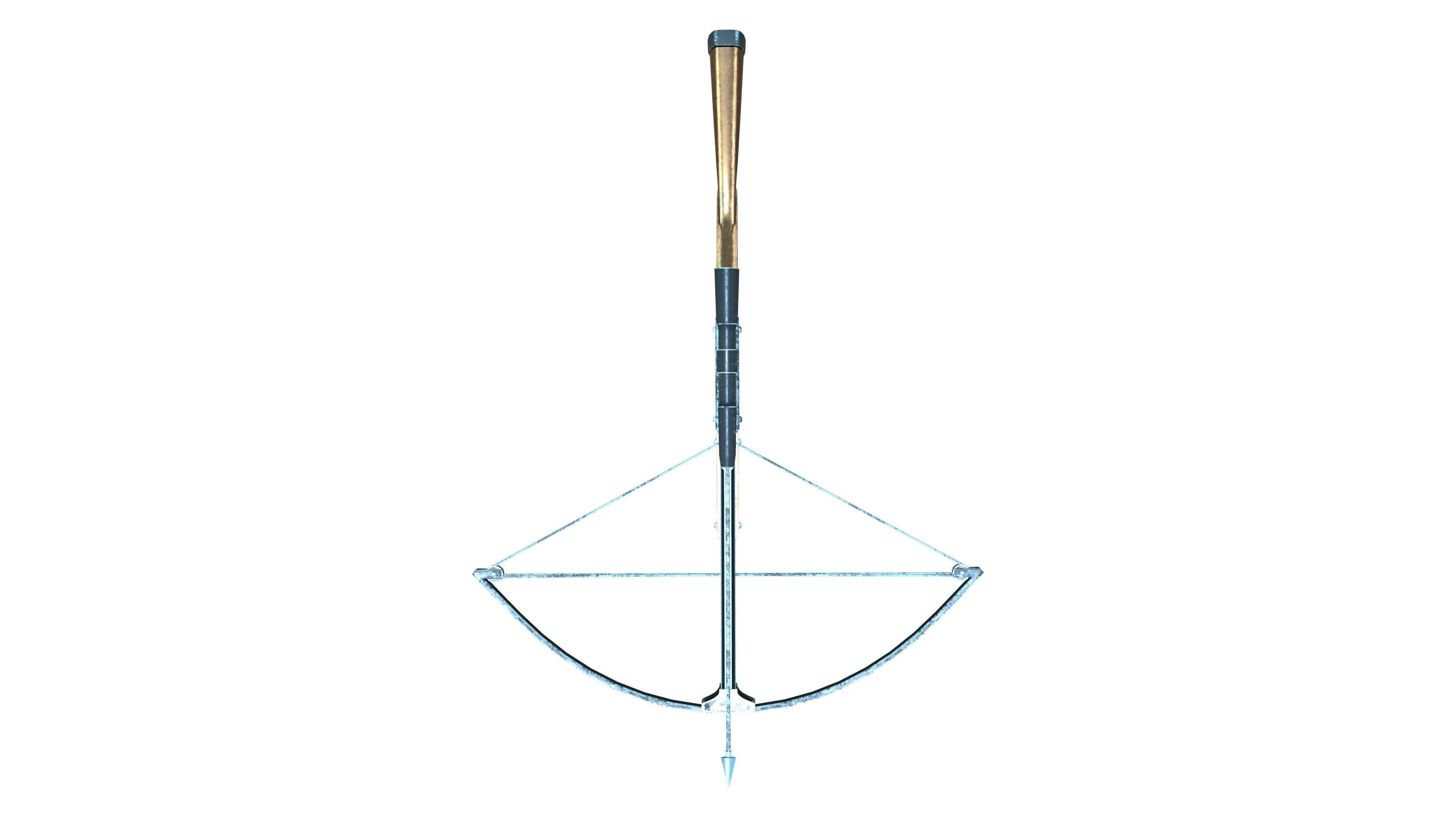 Modern Cross Bow With Binocular Low-poly 3D model_6
