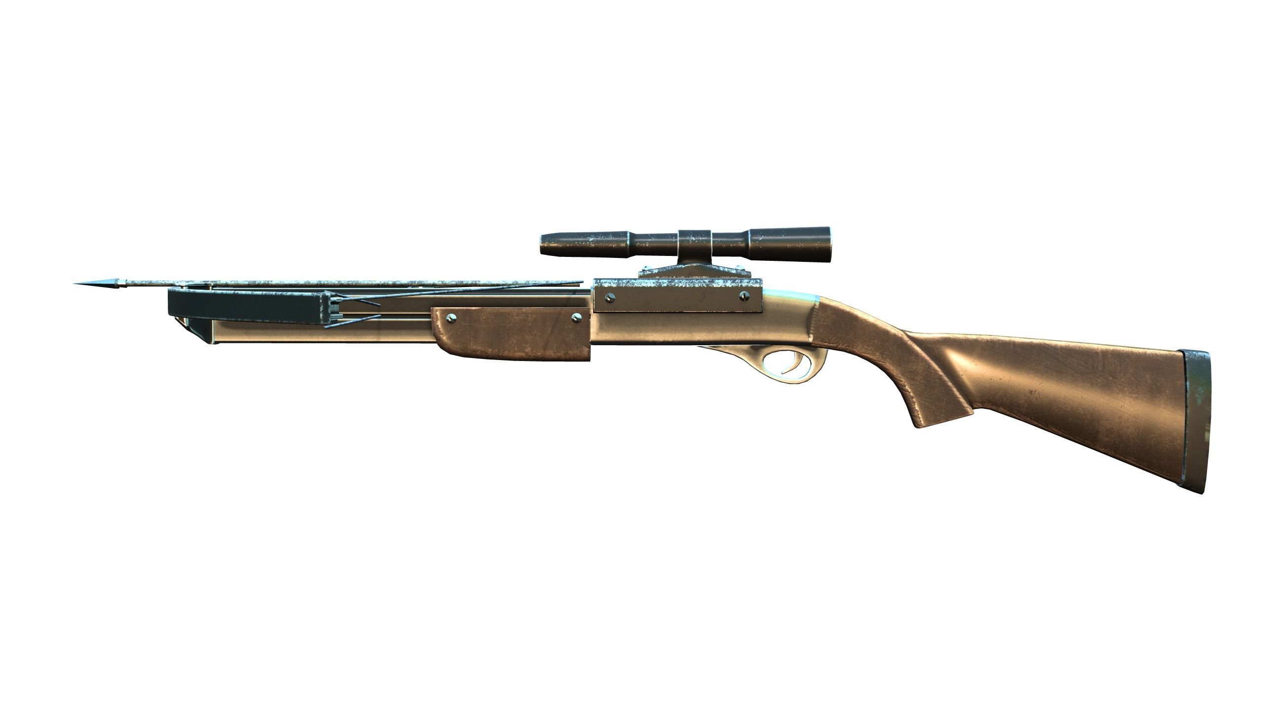 Modern Cross Bow With Binocular Low-poly 3D model_3