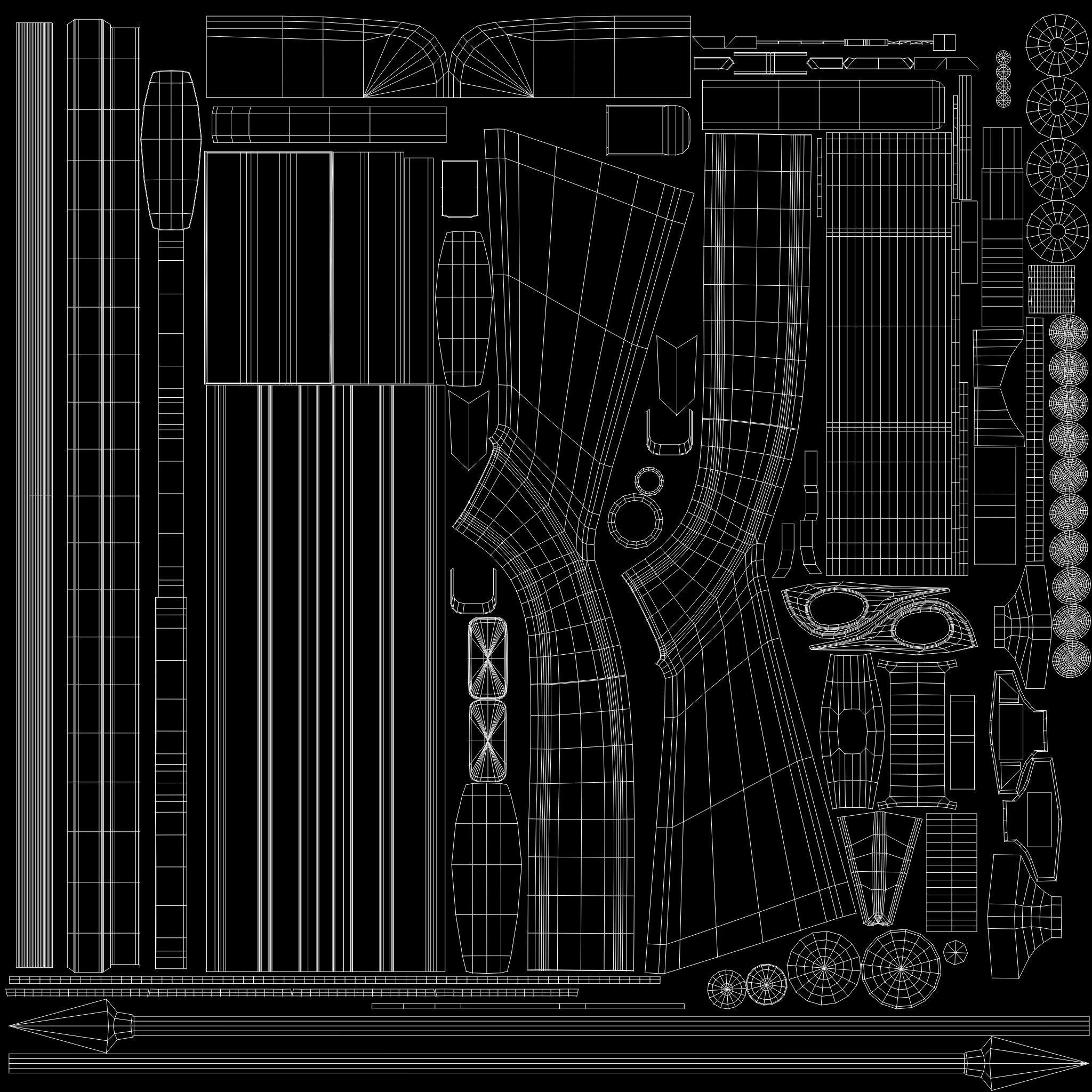 Modern Cross Bow With Binocular Low-poly 3D model_14