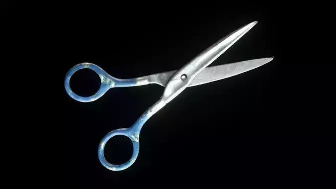 scalpel pair of scissors Low-poly 3D model